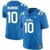Ole Miss Rebels Eli Manning Jersey #10 College Football All Stitched Light Blue