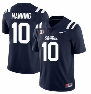 Ole Miss Rebels Eli Manning Jersey #10 College Football All Stitched Navy