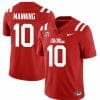 Ole Miss Rebels Eli Manning Jersey #10 College Football All Stitched Red