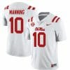 Ole Miss Rebels Eli Manning Jersey #10 College Football All Stitched White
