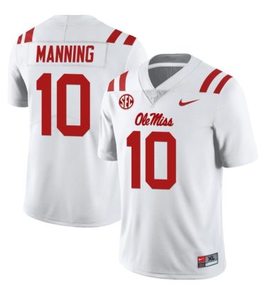 Ole Miss Rebels Eli Manning Jersey #10 College Football All Stitched White 10 Ole Miss Rebels Eli Manning Jersey #10 College Football All Stitched White