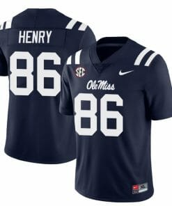 Ole Miss Rebels JJ Henry Jersey #86 College Football All Stitched Navy