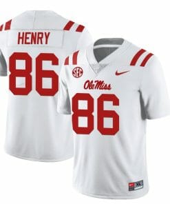 Ole Miss Rebels JJ Henry Jersey #86 College Football All Stitched White