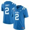 Ole Miss Rebels Jaxson Dart Jersey #2 College Football All Stitched Light Blue