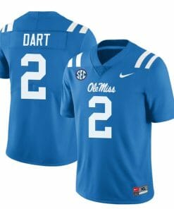 Ole Miss Rebels Jaxson Dart Jersey #2 College Football All Stitched Light Blue