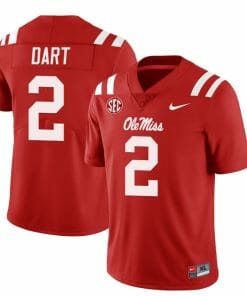 Ole Miss Rebels Jaxson Dart Jersey #2 College Football All Stitched Red
