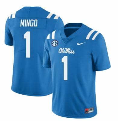 Ole Miss Rebels Jonathan Mingo Jersey #1 College Football All Stitched Light Blue
