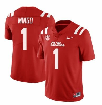 Ole Miss Rebels Jonathan Mingo Jersey #1 College Football All Stitched Red