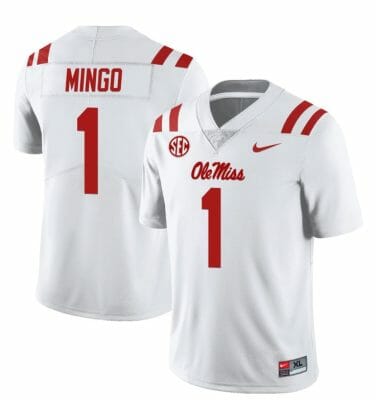 Ole Miss Rebels Jonathan Mingo Jersey #1 College Football All Stitched White