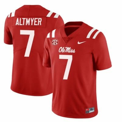 Ole Miss Rebels Luke Altmyer Jersey #7 College Football All Stitched Red 10 Ole Miss Rebels Luke Altmyer Jersey #7 College Football All Stitched Red