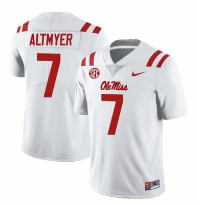Ole Miss Rebels Luke Altmyer Jersey #7 College Football All Stitched White