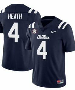 Ole Miss Rebels Malik Heath Jersey #4 College Football All Stitched Navy
