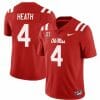 Ole Miss Rebels Malik Heath Jersey #4 College Football All Stitched Red