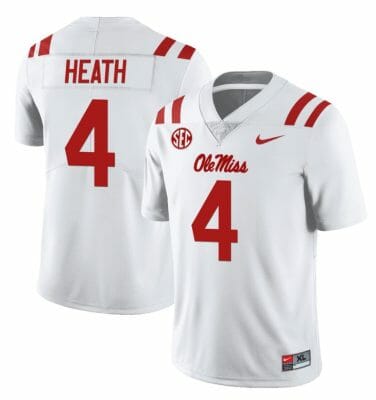 Ole Miss Rebels Malik Heath Jersey #4 College Football All Stitched White 10 Ole Miss Rebels Malik Heath Jersey #4 College Football All Stitched White