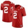 Ole Miss Rebels Matt Corral Jersey #2 College Football All Stitched Red