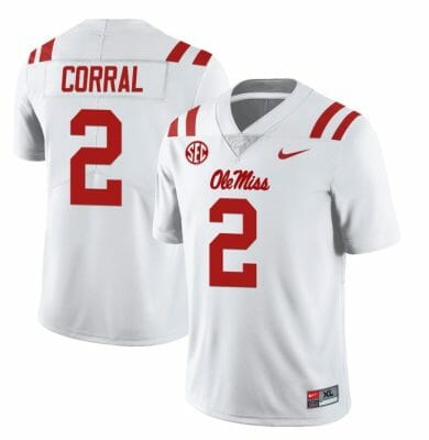 Ole Miss Rebels Matt Corral Jersey #2 College Football All Stitched White 10 Ole Miss Rebels Matt Corral Jersey #2 College Football All Stitched White