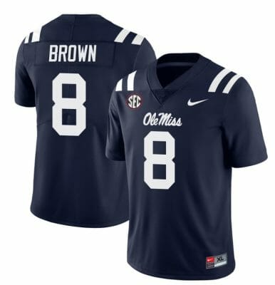 Ole Miss Rebels Troy Brown Jersey #8 College Football All Stitched Navy 10 Ole Miss Rebels Troy Brown Jersey #8 College Football All Stitched Navy