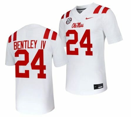 Ole Miss Rebels Ulysses Bentley IV Jersey #24 Untouchable College Football 2023 White