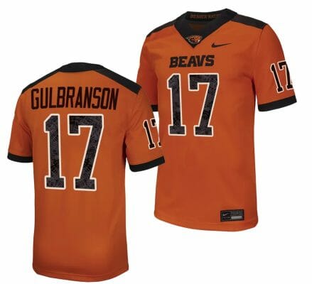 Oregon State Beavers Ben Gulbranson Jersey #17 College Football Stitched Orange 2023