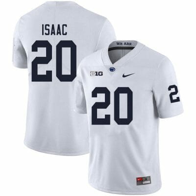 Penn State Adisa Isaac Jersey #20 College Football Game White With Name 10 Penn State Adisa Isaac Jersey #20 College Football Game White With Name
