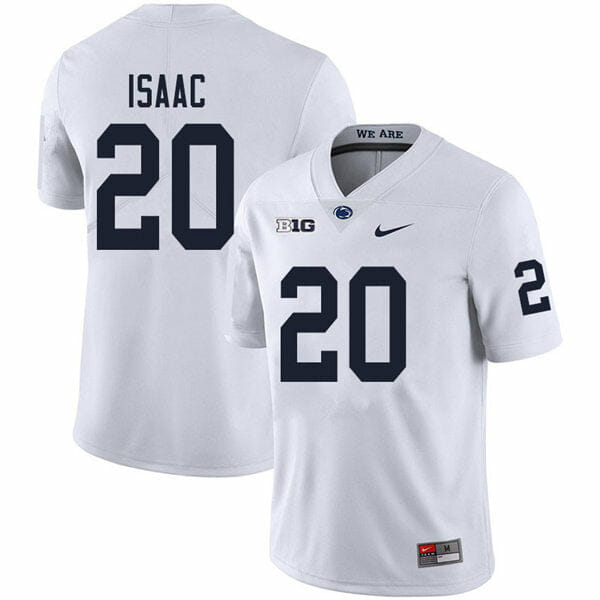 Penn State Adisa Isaac Jersey #20 College Football Game White With Name 1 Penn State Adisa Isaac Jersey #20 College Football Game White With Name
