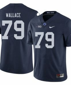 Penn State Caedan Wallace Jersey #79 College Football Game Navy With Name
