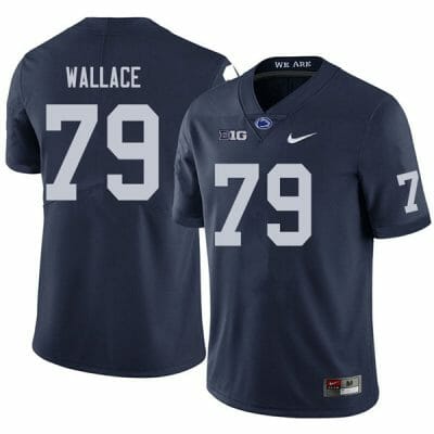 Penn State Caedan Wallace Jersey #79 College Football Game Navy With Name
