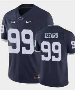 Penn State Coziah Izzard Jersey #99 College Football Game Navy Retro With Name