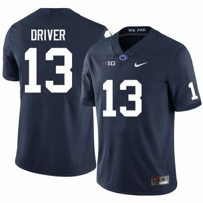 Penn State Cristian Driver Jersey #13 College Football Game Navy With Name 10 Penn State Cristian Driver Jersey #13 College Football Game Navy With Name