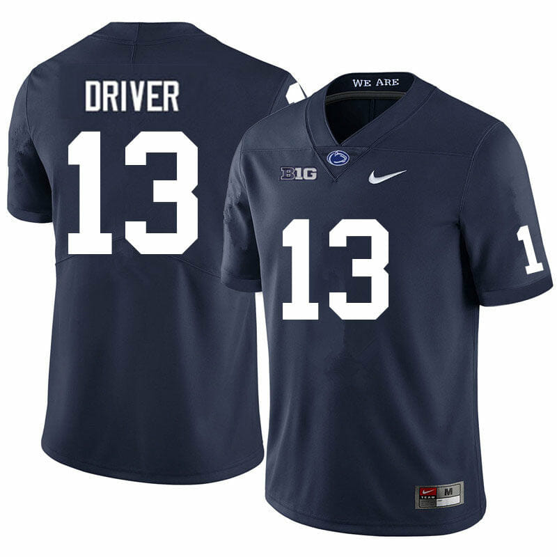 Penn State Cristian Driver Jersey #13 College Football Game Navy With Name 1 Penn State Cristian Driver Jersey #13 College Football Game Navy With Name
