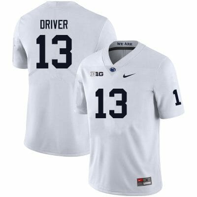 Penn State Cristian Driver Jersey #13 College Football Game White With Name 10 Penn State Cristian Driver Jersey #13 College Football Game White With Name