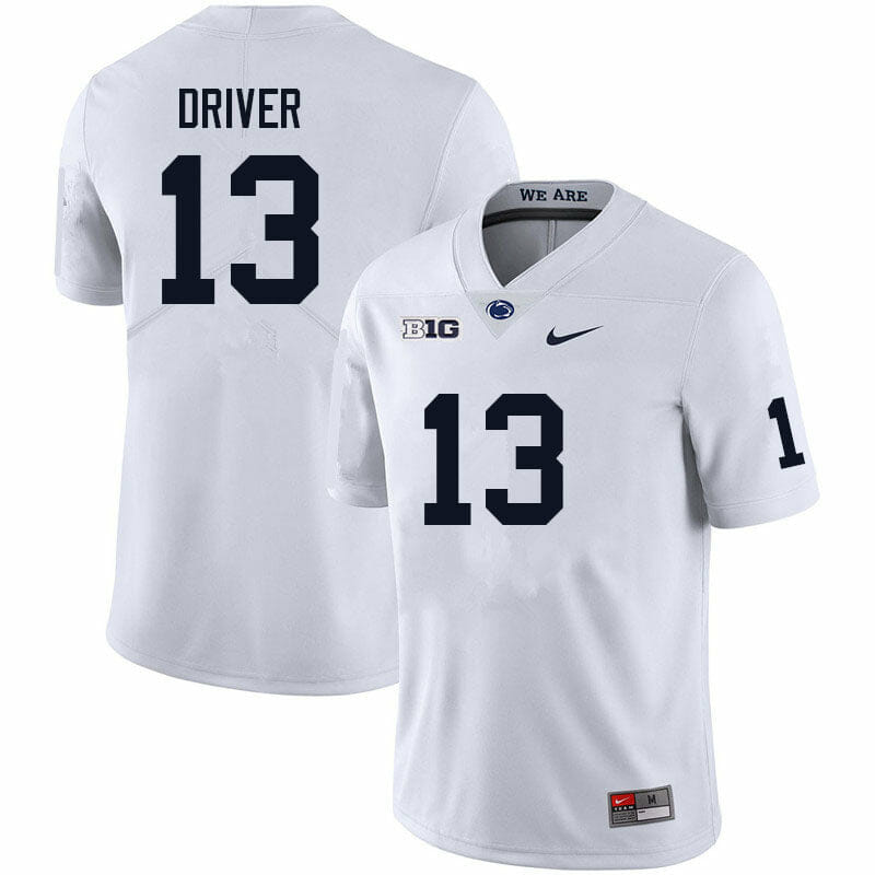 Penn State Cristian Driver Jersey #13 College Football Game White With Name 1 Penn State Cristian Driver Jersey #13 College Football Game White With Name