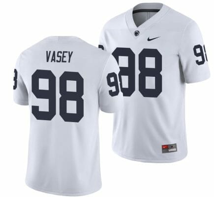 Penn State Dan Vasey Jersey #98 College Football Game White With Name