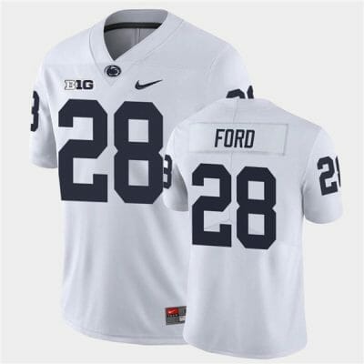 Penn State Devyn Ford Jersey #28 College Football Game White With Name 10 Penn State Devyn Ford Jersey #28 College Football Game White With Name