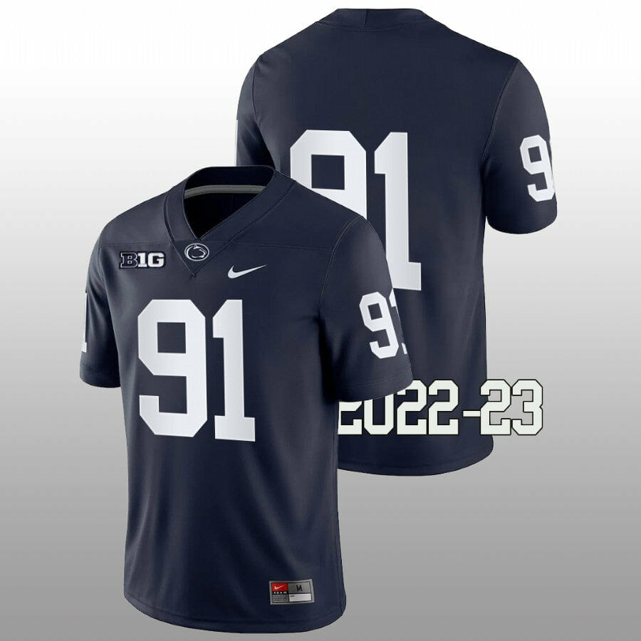 Penn State Dvon Ellies Jersey #91 College Football Game Navy No Name 1 Penn State Dvon Ellies Jersey #91 College Football Game Navy No Name