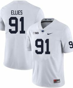 Penn State Dvon Ellies Jersey #91 College Football Game White With Name