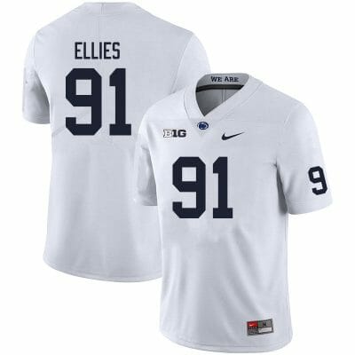 Penn State Dvon Ellies Jersey #91 College Football Game White With Name