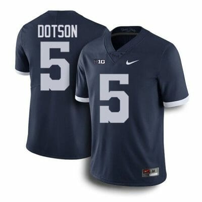 Penn State Jahan Dotson Jersey #5 College Football Game Navy Retro With Name