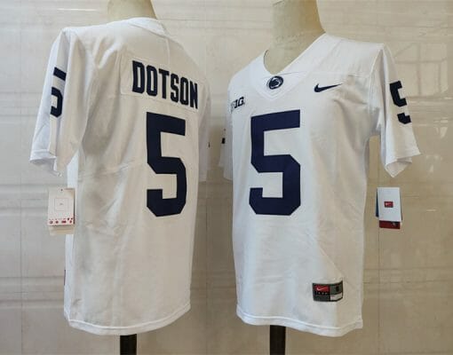Penn State Jahan Dotson Jersey #5 College Football Game White With Name