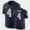 Penn State Journey Brown Jersey #4 College Football Game Navy Retro With Name