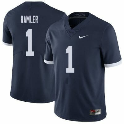 Penn State KJ Hamler Jersey #1 College Football Game Navy Retro With Name 10 Penn State KJ Hamler Jersey #1 College Football Game Navy Retro With Name