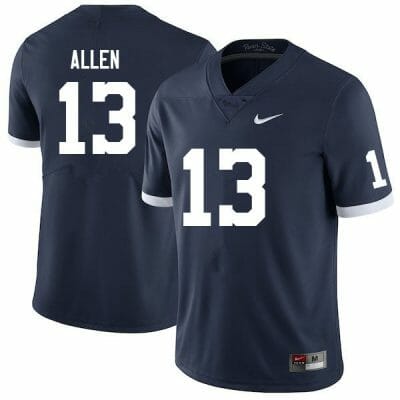 Penn State Kaytron Allen Jersey #13 College Football Game Navy Retro With Name