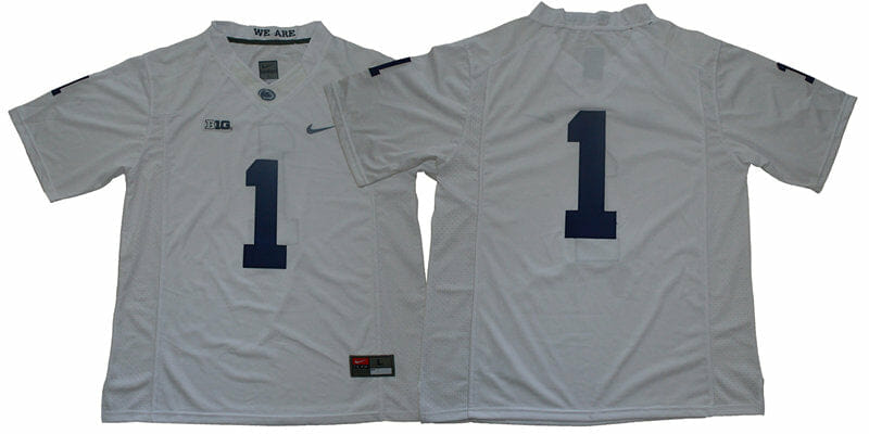 Penn State KeAndre Lambert Smith Jersey #1 College Football Game White No Name 10 Penn State KeAndre Lambert Smith Jersey #1 College Football Game White No Name