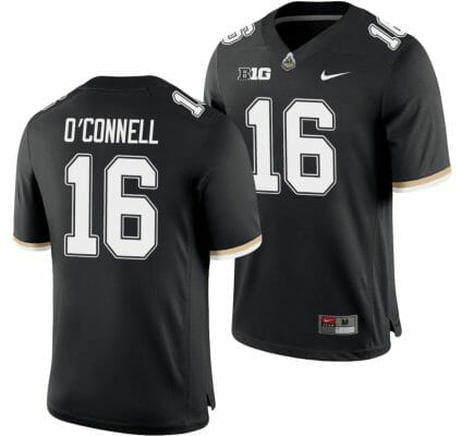 Purdue Boilermakers Aidan OConnell Jersey #16 College Football Game Black
