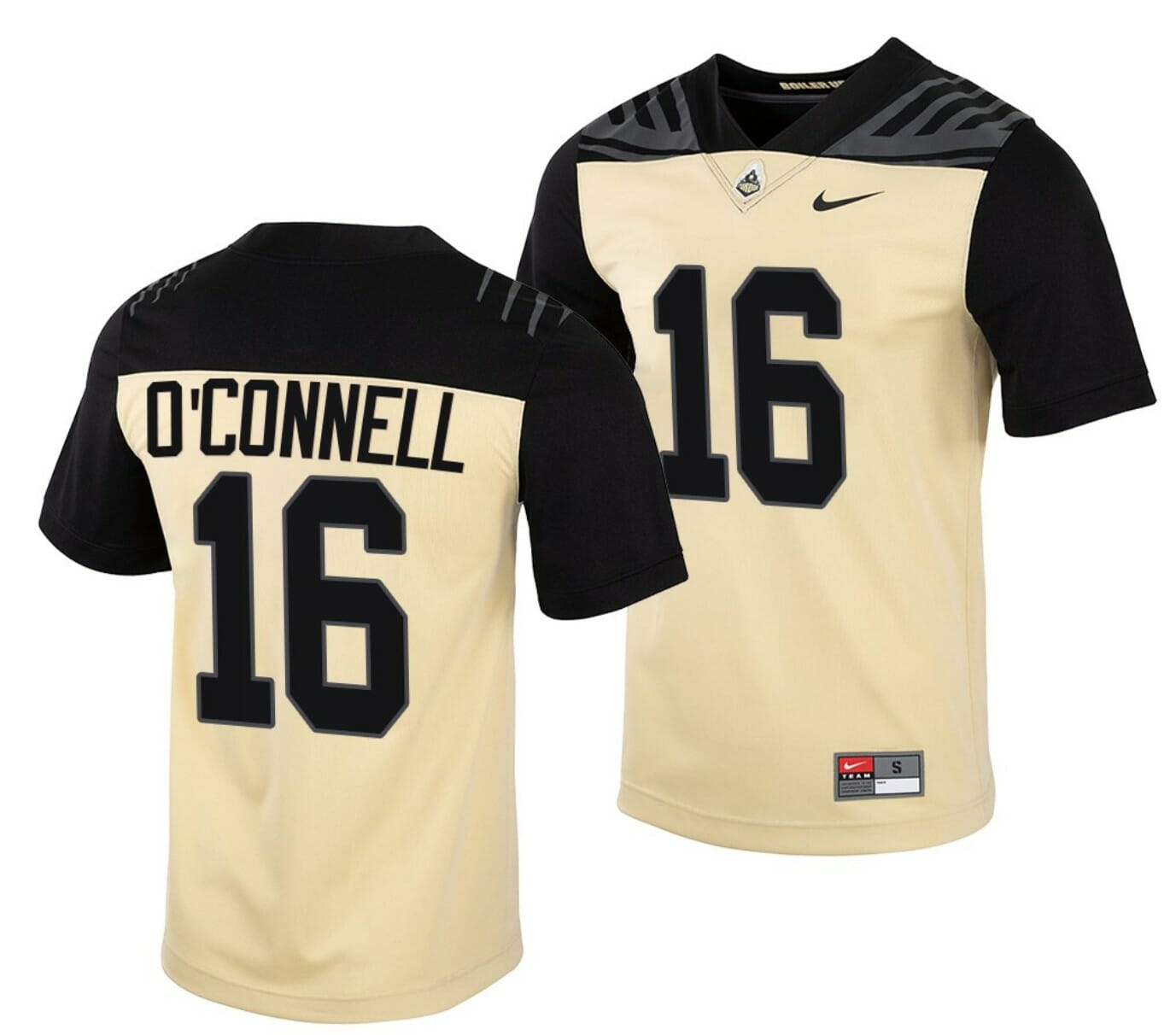 Purdue Boilermakers Aidan OConnell Jersey #16 College Football Gold Vapor Untouchable 1 Purdue Boilermakers Aidan OConnell Jersey #16 College Football Gold Vapor Untouchable