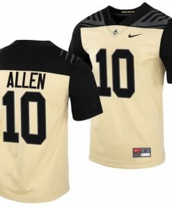 Purdue Boilermakers Cam Allen Jersey #10 College Football Gold Vapor Untouchable