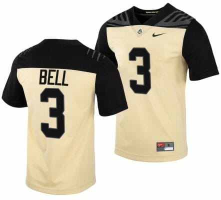 Purdue Boilermakers David Bell Jersey #3 College Football Gold Vapor Untouchable