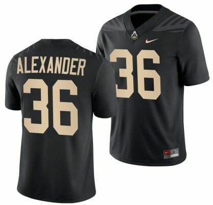 Purdue Boilermakers Jaylan Alexander Jersey #36 College Football Black
