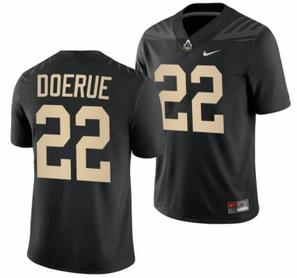Purdue Boilermakers King Doerue Jersey #22 College Football Black