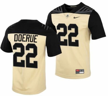 Purdue Boilermakers King Doerue Jersey #22 College Football Gold Vapor Untouchable